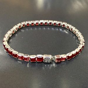 Tommy Hilfiger Tennis Bracelet W/Faux Rubies